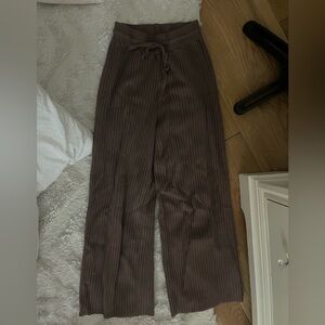 Grey bandit brown knit flare pants